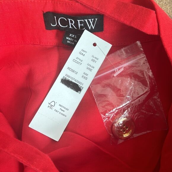 NWT J CREW Claudia dress in linen red - Picture 6 of 8